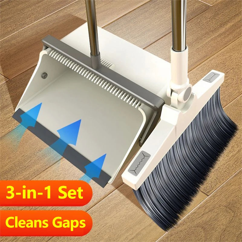 Foldable Household Broom And Dustpan Set Durable Sweeping Tools with Long Handle for Home Office School Dorm - Cleaning Set
