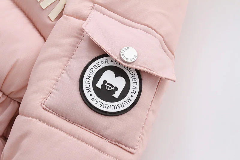 Winter Newborn Baby Girl Jumpsuit Thicken Baby Ski Suit With Gloves Belt Baby Romper Warm Infant Snowsuit Children Clothing Set