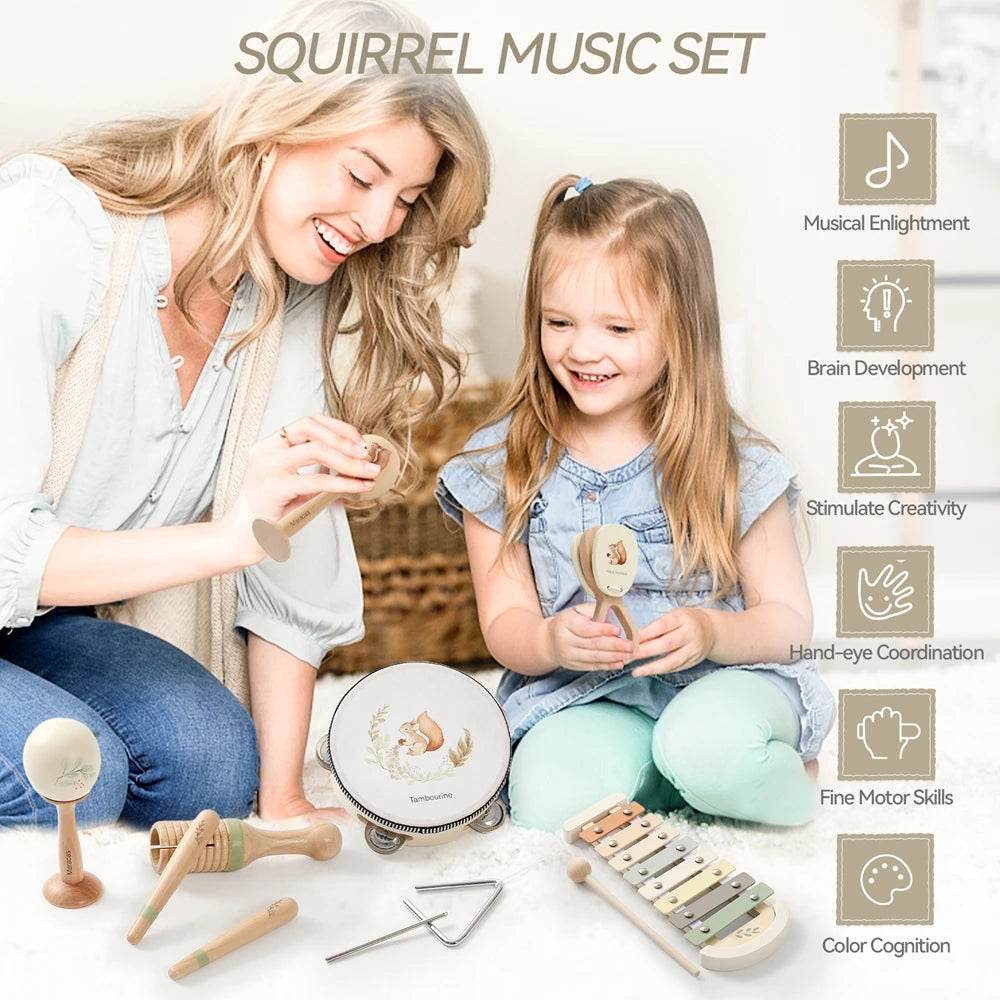 Musical Instruments Montessori Music Baby 0 12 Months Toys Drum Xylophone Kids Early Educational Wooden Instruments Baby Toys - AIAZ