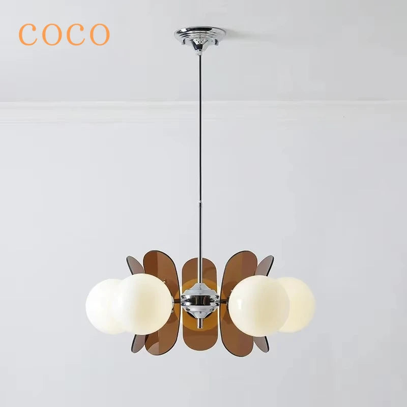 Nordic medieval glass magic bean dining table pendant light LED wabi sabi style living room bedroom home decoration lighting