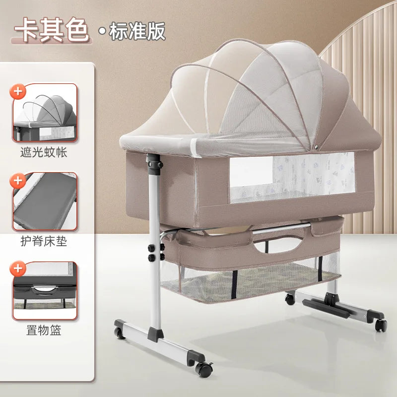 Crib Newborn Bed Splicing Big Bed Baby Crib Multi-functional Mobile Foldable