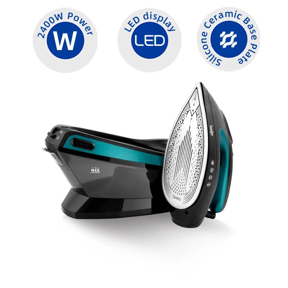 Sonifer Split Steam Iron with LCD Display 2400W Fast heating1.5L Large Individual Water Tank 3 Steam Adjustment - AIAZ
