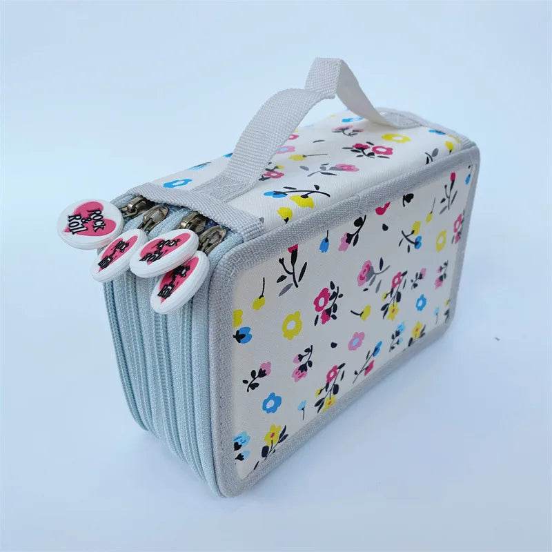 School Pencil Case Supplies Kit 36/48/72 Slot Stationery Pencilcase for Girls Compartment Pen Box Large Cartridge Bag Acsesories - AIAZ