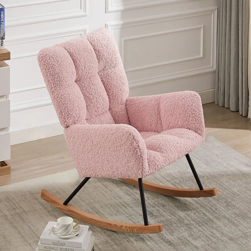 For Pink Nursing Rocking Chair, Stylish Comfort, Functional Design for Moms