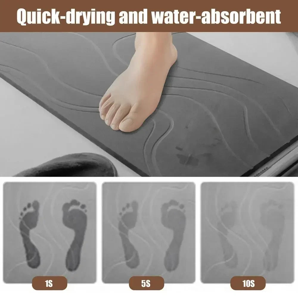 Absorbent Stone Bath Mat Toilet Door Non-slip Mat Entryway Rugs Bathroom Rugs FloorMat Quick Drying Diatomite Stone Shower Mats