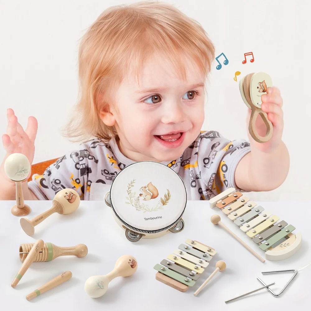 Musical Montessori Toys Baby Toys Rattle Bell Drum Xylophone Percussion for 0 3 Year Kids Early Educational Instruments Toys - AIAZ