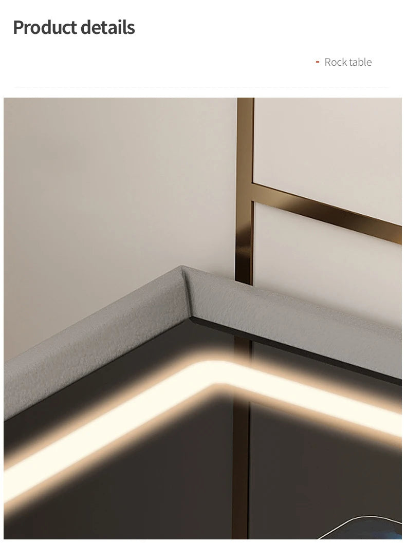 Intelligent Bedside Table Wireless Charge Three Color Night Light Bluetooth audio USB Interface Nightstands Bedroom Furniture