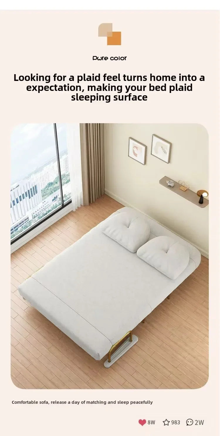 Foldable Sofa New Sofa Bed Dual Use Single Small Unit Balcony Living Room Multi Functional Clouding Stretching Relaxing Sofa