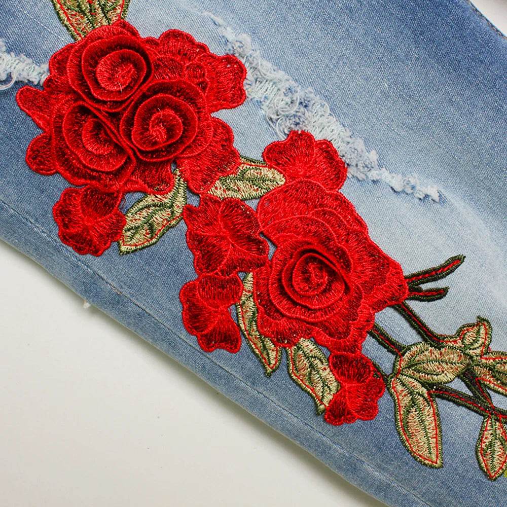 Sexy Embroidery fashion streetwear women mom jeans woman jean stacked pants boyfriend baggy jeans vintage clothes denim trousers - AIAZ