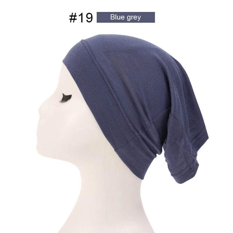 Fashion Muslim Hijab Caps Solid Underscarf Women Veil Modal Cotton Hijab Muslim Scarf Turbans Head Women's Hijabs Hat Islamic - AIAZ