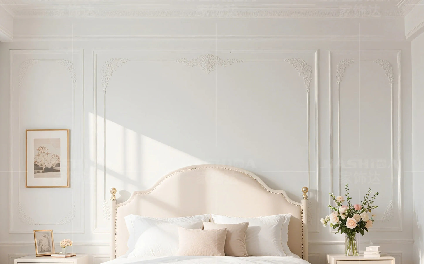 French Style Creamy Ceiling Light Warm Romantic Main Bedroom Room Lamp Eye Protecting Lighting Living Room Cozy Ambient