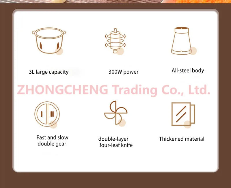 Kitchen household electric meat grinder stainless steel stuffing minced vegetables minced meat mincer small garlic chili cooker