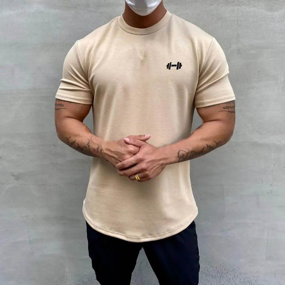 2025 Men T-shirt Male Sports Gym Muscle Fitness T Shirt Blouses Loose Half Sleeve Summer Bodybuilding Tee Tops Men's Clothing - AIAZ