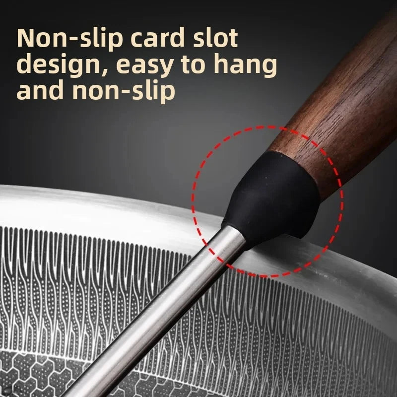 304 Stainless Steel Kitchenware Household Anti-scald Walnut Handle Cooking Spatula Set