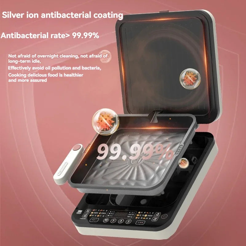 Home Appliance The Upper And Lower Plates Of The Electric Baking Pan Can Be Disassembled And Washed To Deepen The Plate