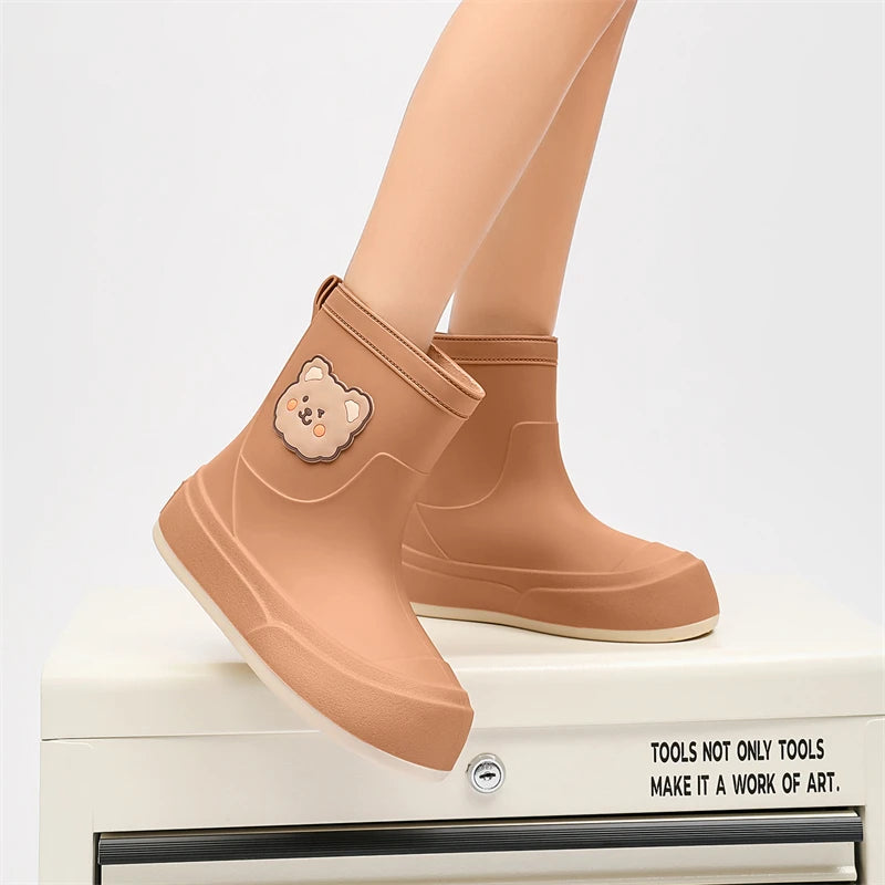 Cute Parent-Child Rain Boots Women's Anti-Slip Waterproof oes Four Seasons Universal Slip-Resistant Rubber Boots