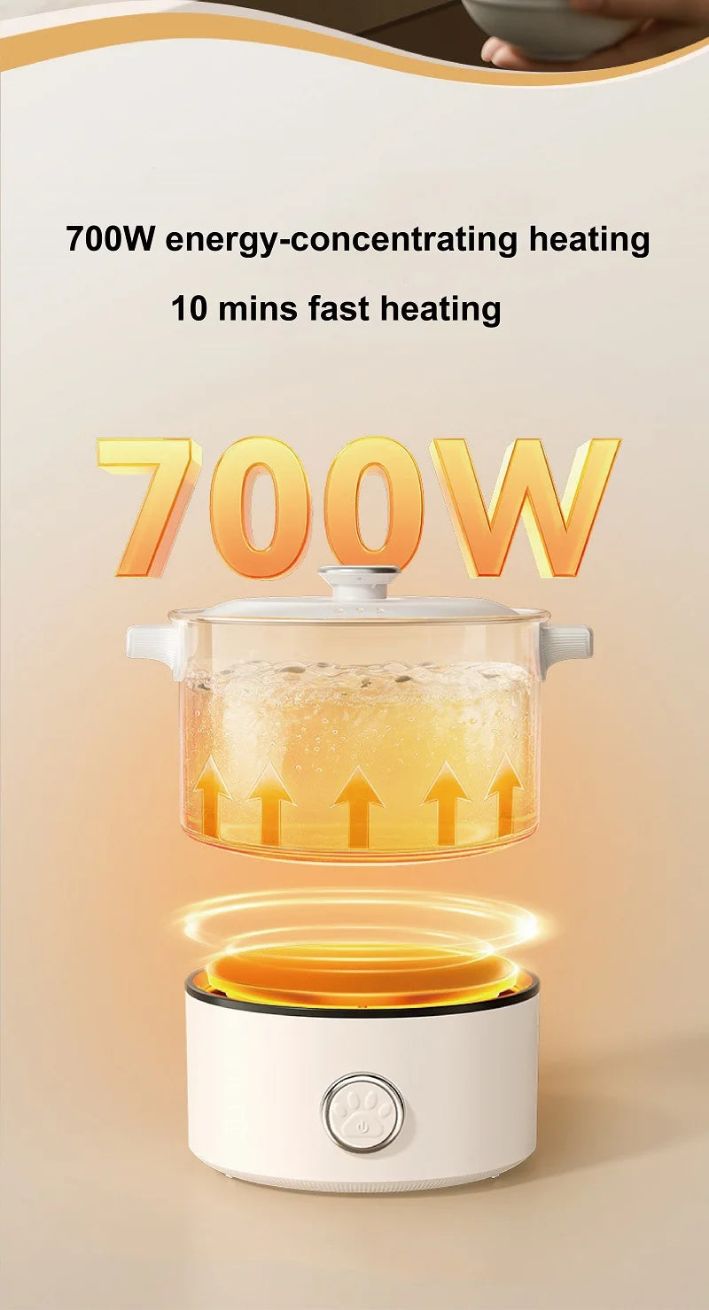 110V 220V Electric Cooking Pot 2L Folding Hotpot Multicooker Fried Pan Rice Cooker Dual Voltage Electric Skillet For Travel