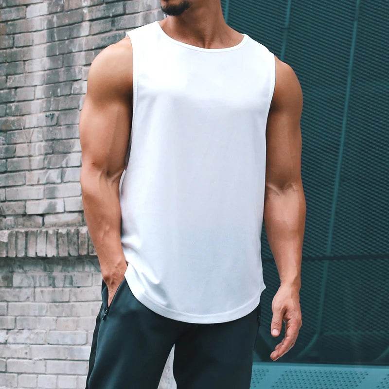 Men's Clothing Bodybuilding Gym T-shirts for Men Basketball Man Sleeveless Shirt T-shirt Vest Summer Clothes Tops Tees - AIAZ