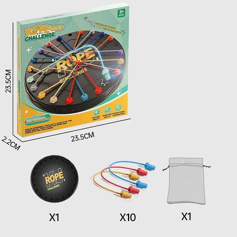 Kid Rope Knots Puzzle Social Board Game Color Line Sorting The Great Rope Untying Challenge Logic Thinking Strategy Table Game - AIAZ