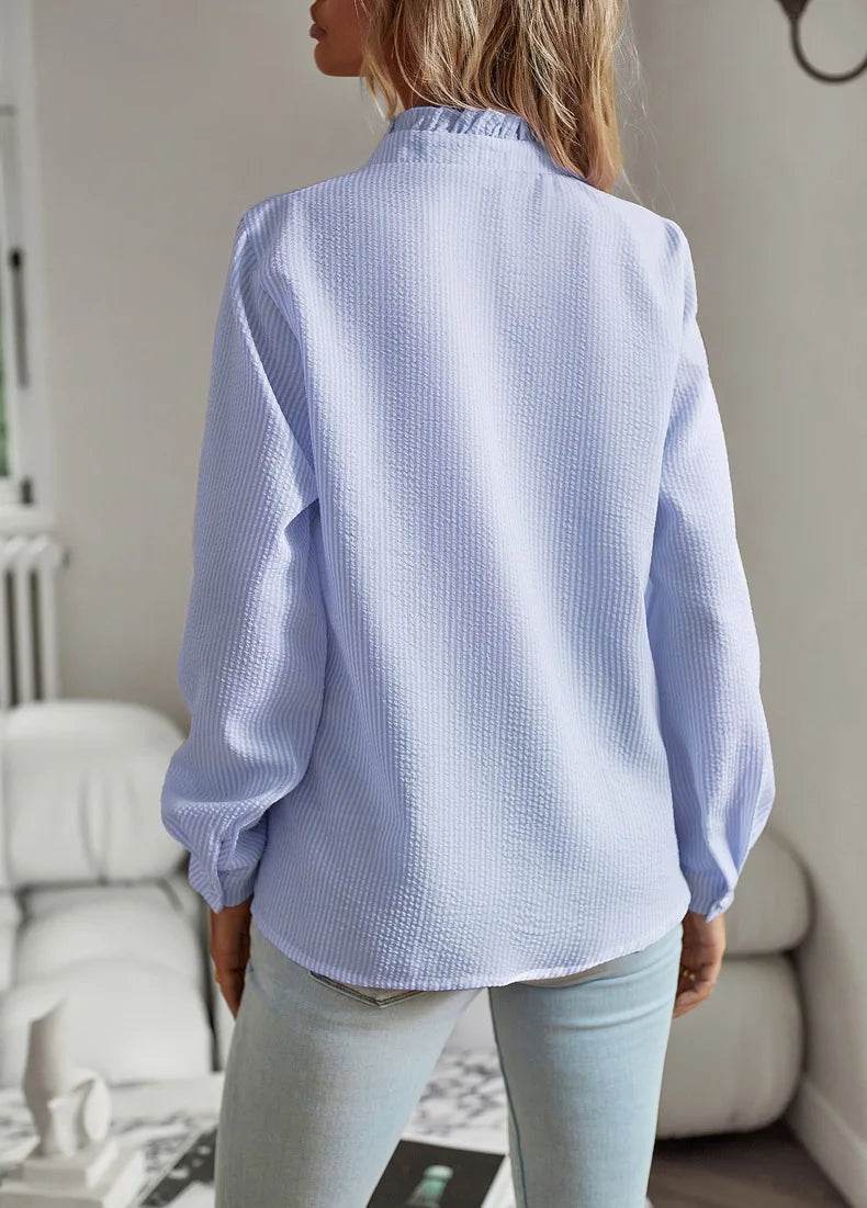 Fashion New Women Elegant Office Shirt,Long Sleeve Top Causal Comfort Simple Shirt,Shirts & Blouses,Tops For Women,Women Clothes - AIAZ