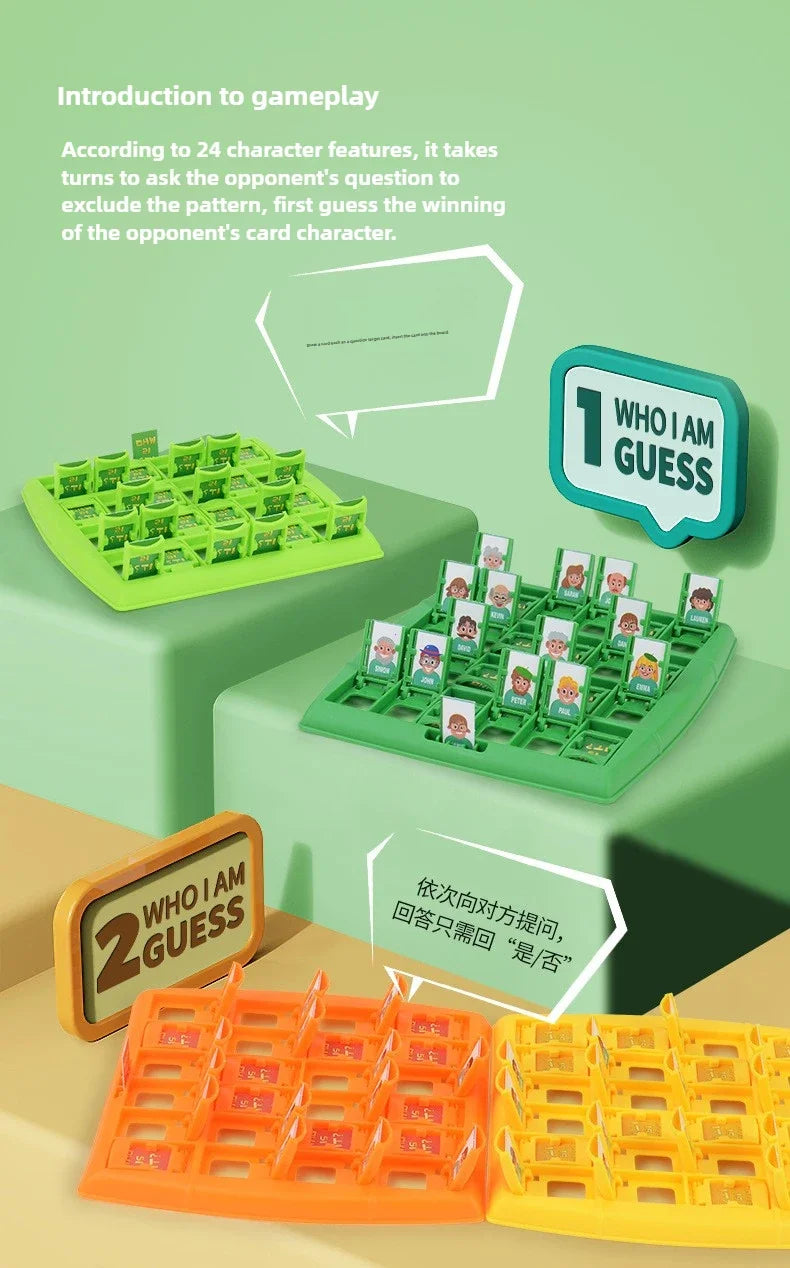 Guess Who I Am Board Game Parent-child Interaction Toy Logical Reasoning CHILDREN'S Puzzle Guess Me You My Character Chessboard