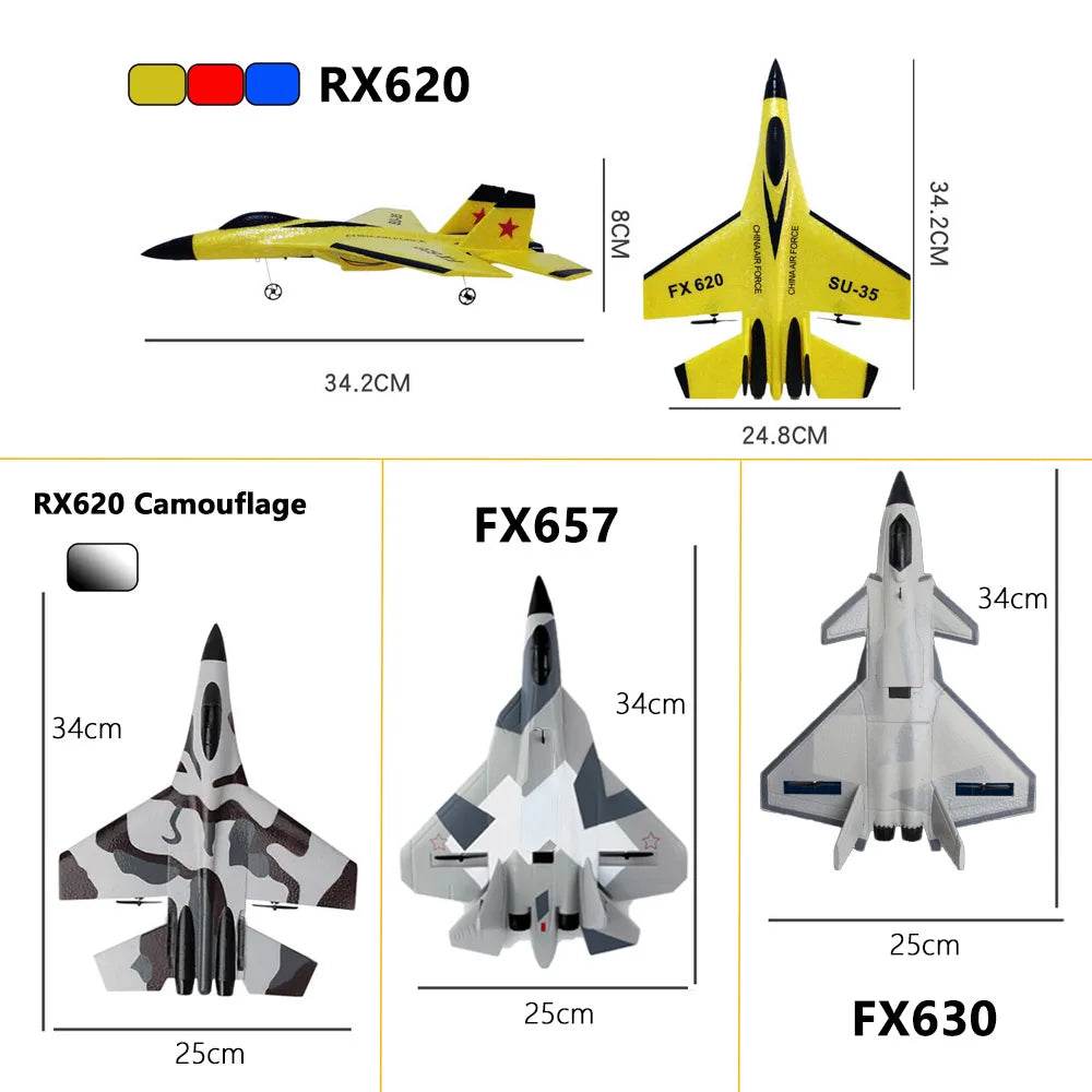 RC Foam Aircraft SU-35 Plane 2.4G Radio Control Glider Remote Control Fighter Plane Glider Airplane Foam Boys Toys for Children - AIAZ