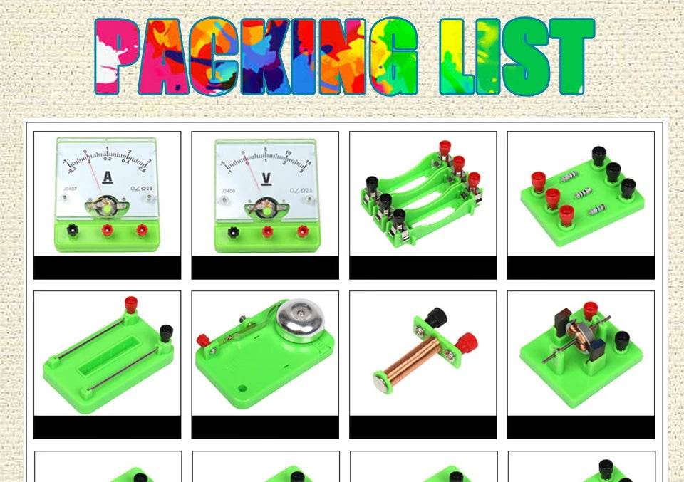 Physics Labs Basic Electricity Discovery Circuit Magnetism Experiment Kits Science Education Toy for Junior Senior High School - AIAZ