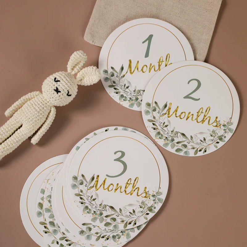 Newborn Milestone Cards Paper Number Monthly Memorial Milestone Photo Cards Commemorative Baby Birth Baby Photography Props
