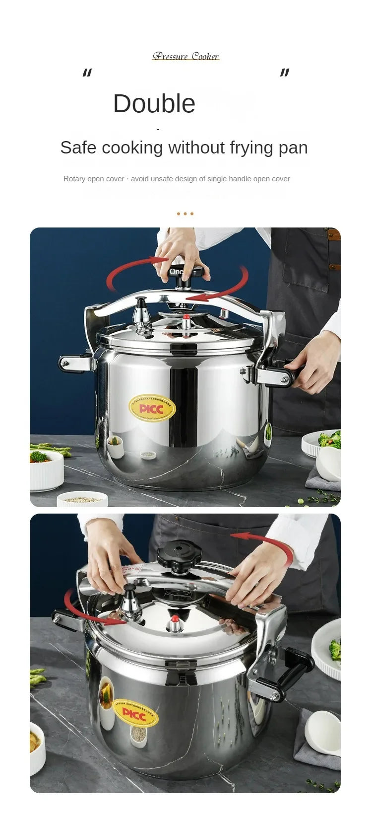Extra Large Pressure Cooker Thick Commercial Stainless Steel Pressure Cooker Kitchen Electric Cookware Dining Bar Home Garden