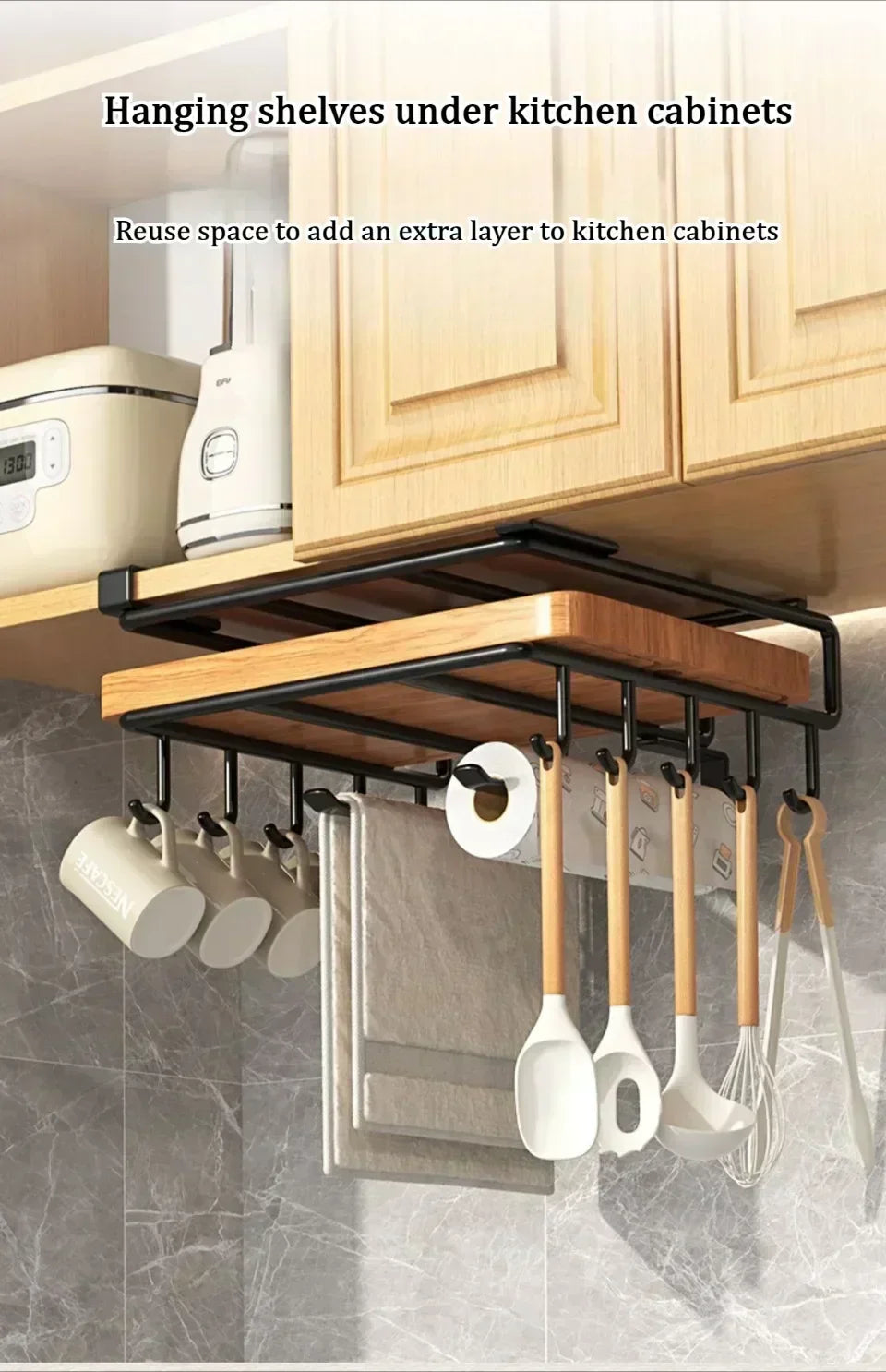 Cabinet Metal Storage Rack Kitchen Cutting Board Rack Non Perforated Tableware Storage Rack Kitchen Wall Mounted Pot Cover Rack