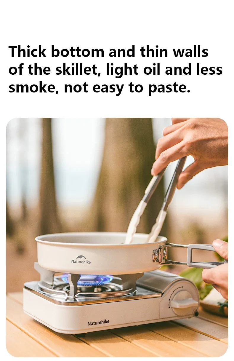 Naturehike Camping Cookware Ceramic Non-Stick Set Of Pots Outdoor Portable Tableware Kettle Frying Pan Cookset Kitchen Utensils