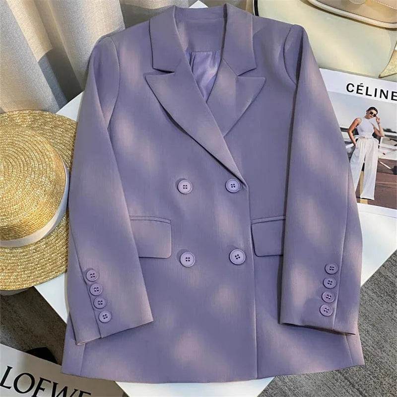 Casual Office Lady Blazer Women 2024 Fashion Long Sleeve Jacket Blazers Femme Outwears Coat Autumn Winter Clothes - AIAZ