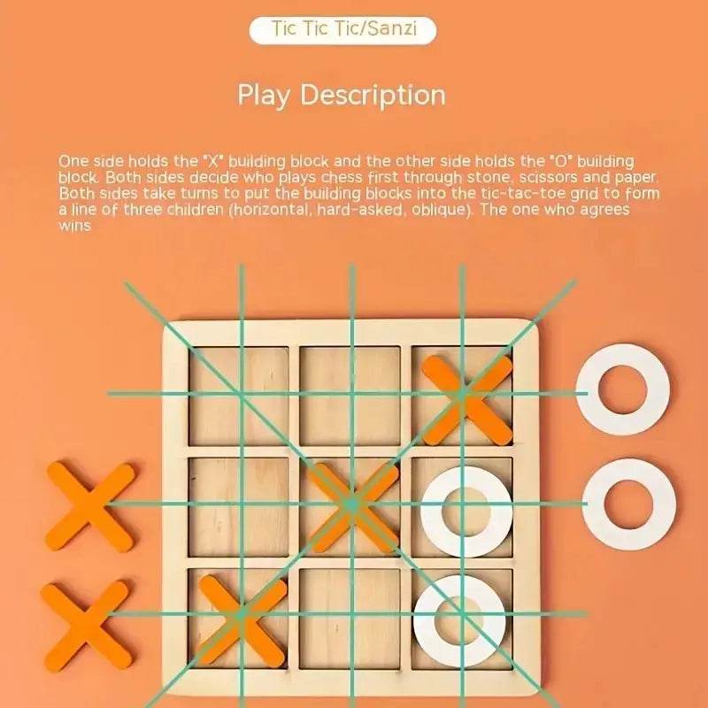 Montessori Play Game Wooden Toy Mini Chess Interaction Puzzle Training Brain Learing Early Educational Toys For Children Kids - AIAZ