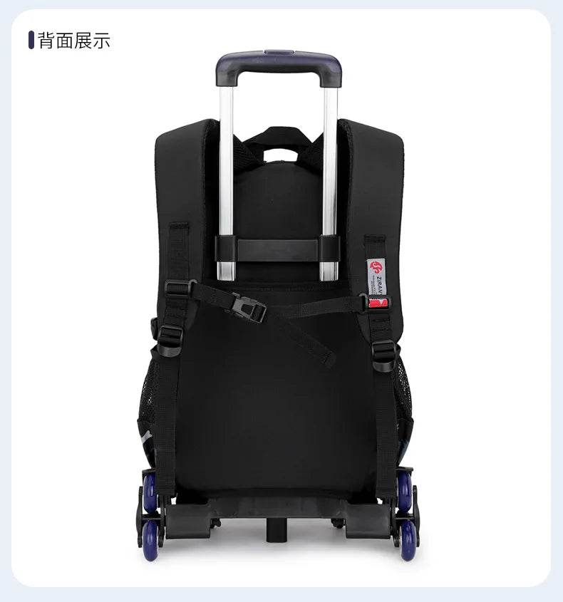 School Rolling backpack bag School Bags with wheels Student wheeled Backpacks for boys Children School Trolley Bag Waterproof - AIAZ