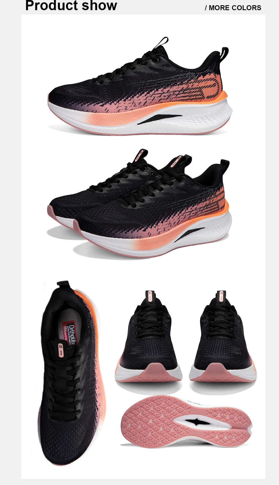Baasploa Women Professional Running Shoes Outdoor Carbon Plate Non Slip Sports Shoes Female Casual Breathable Jogging Sneakers