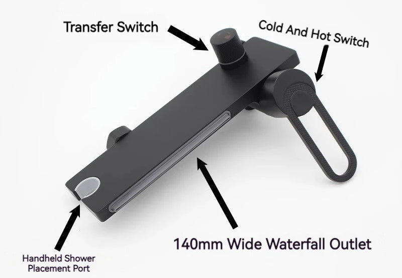 Bathtub Shower Faucet Single Handle Spout Mixer Tap With Hand Shower Wall Mount Platform Bath Mixer Water Faucet Wall Mounted