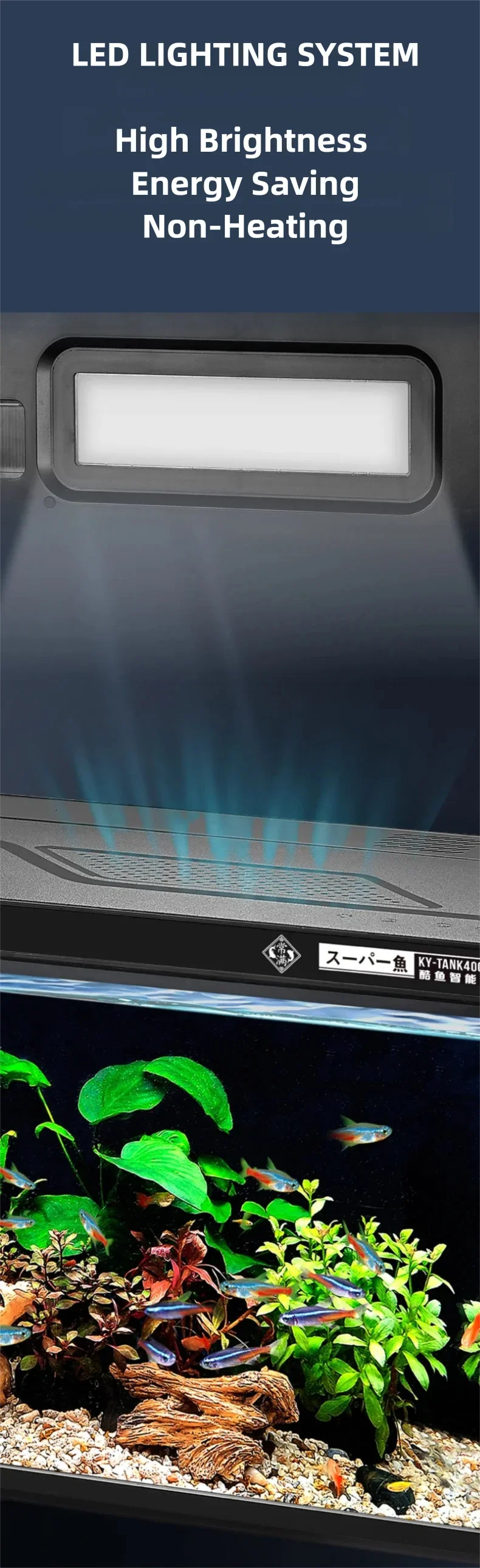 Cool Fish Aquarium Smart Desktop Fish Tank APP Touch Control Silent Air-Reduction Coral Reef for Marine Freshwater