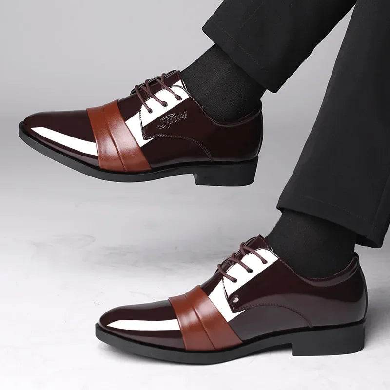 Business Men's Formal Shoes Official Leather Casual Social Shoe Male Black High Quality Fashion Gentleman 2024 Style Legitimate - AIAZ