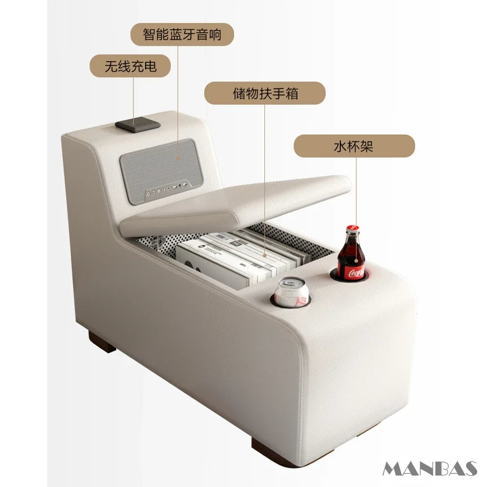 Luxury L-Shaped Genuine Leather Sectional Sofa Sets with USB, Bluetooth Speaker - Linlamlim Living Room Italian Leather Couches