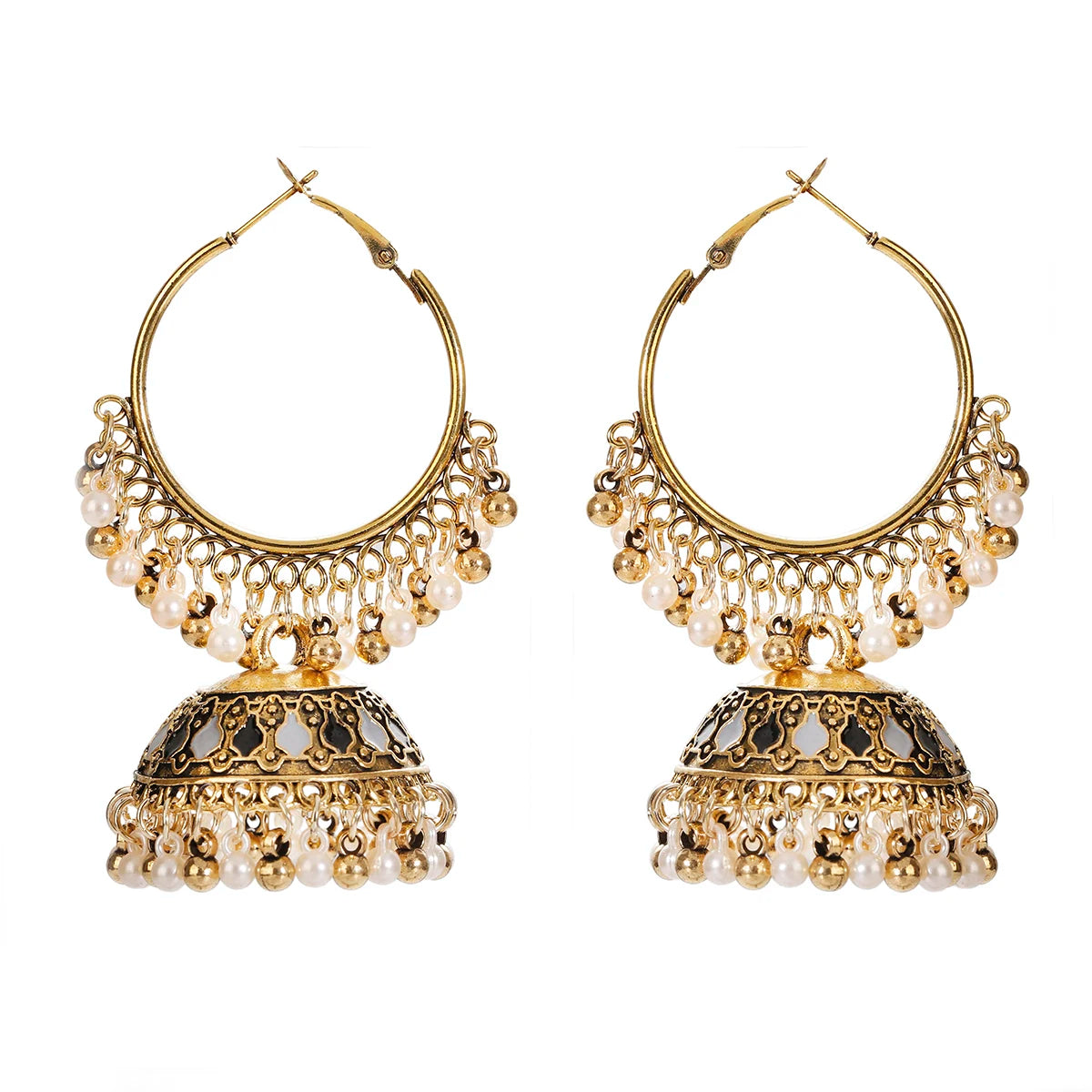Boho Afghan Ethnic Drop Earrings For Women Pendient Gold Color Gyspy Silver Color Bell Ladies Indian Earring Jewelry