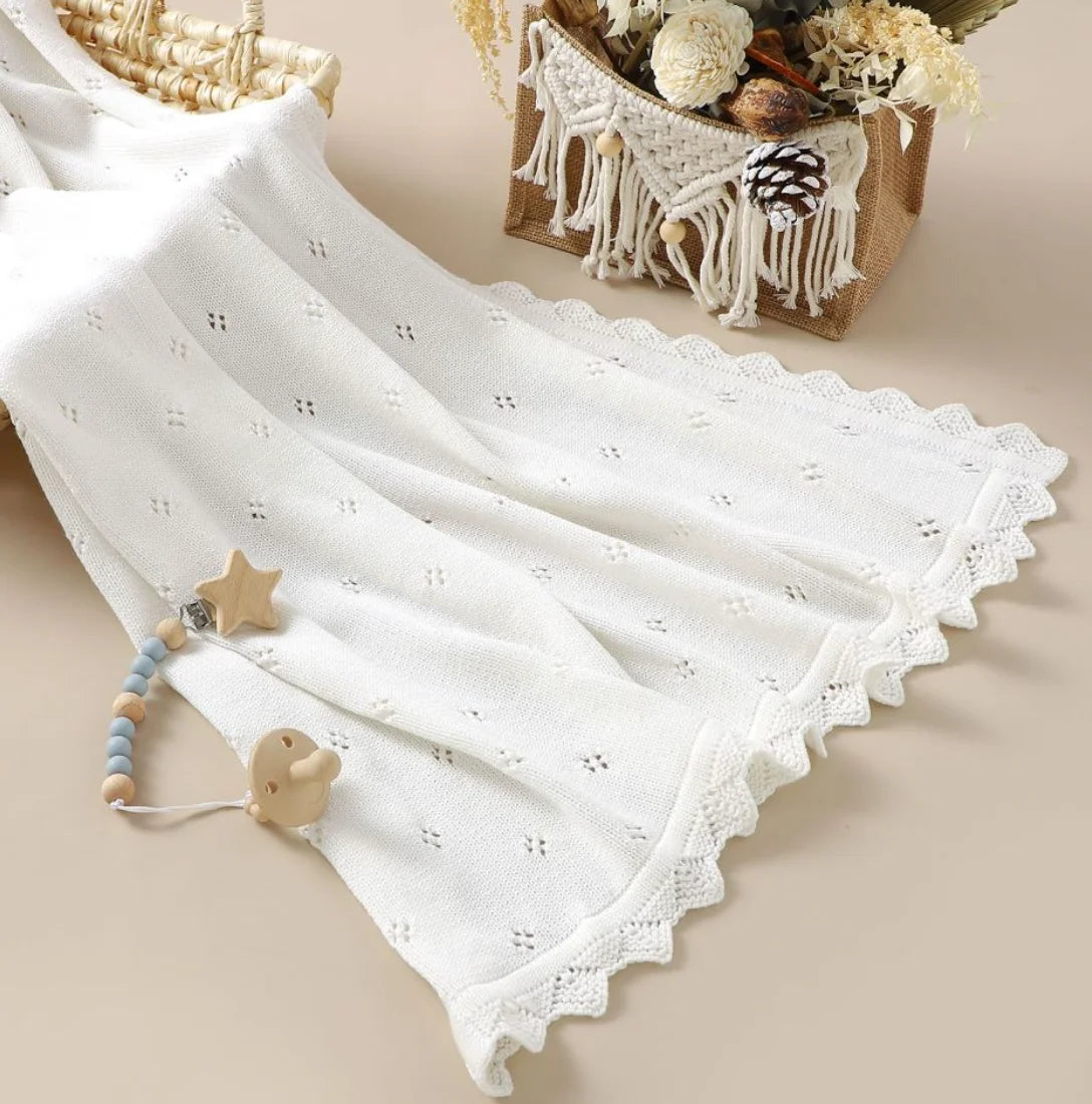 Knitted Baby Blanket Newborn Swaddle Wrap Blankets For Boys Girls 100% Cotton Soft Infant Receiving Blanket Crib Quilt Stuff
