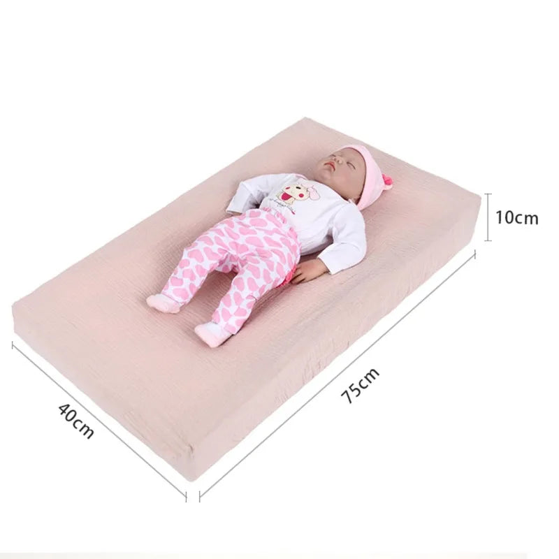 100% Cotton Crinkle Muslin Fitted Crib Sheet  for infant baby Soft Breathable Solid Color Baby Bassinet Mattress Cover Bedding