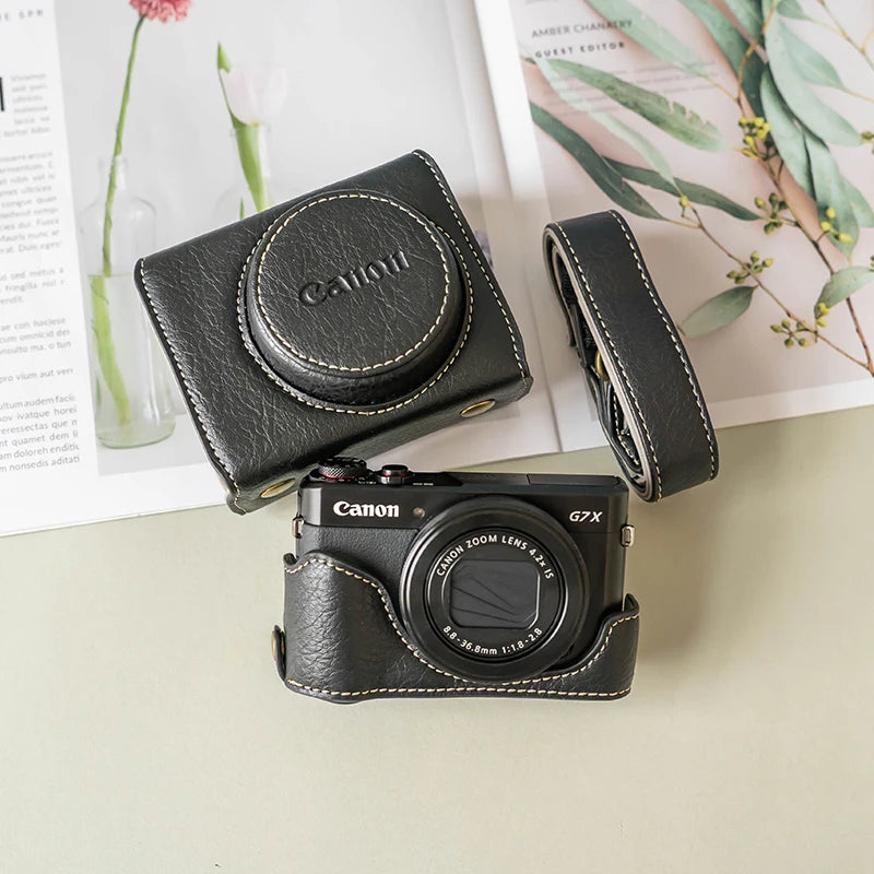 new luxury handwork Camera PU leather Bag Body BOX Case For canon G7X2 G7X3 G7X Mark ii iii Protective sleeve shell