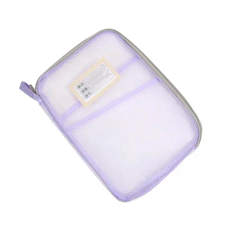 School Office Supplies Stationary Bag Stationery Storage Bag Double-layer Mesh Zipper Bag Large Capacity Organizer Folders - AIAZ