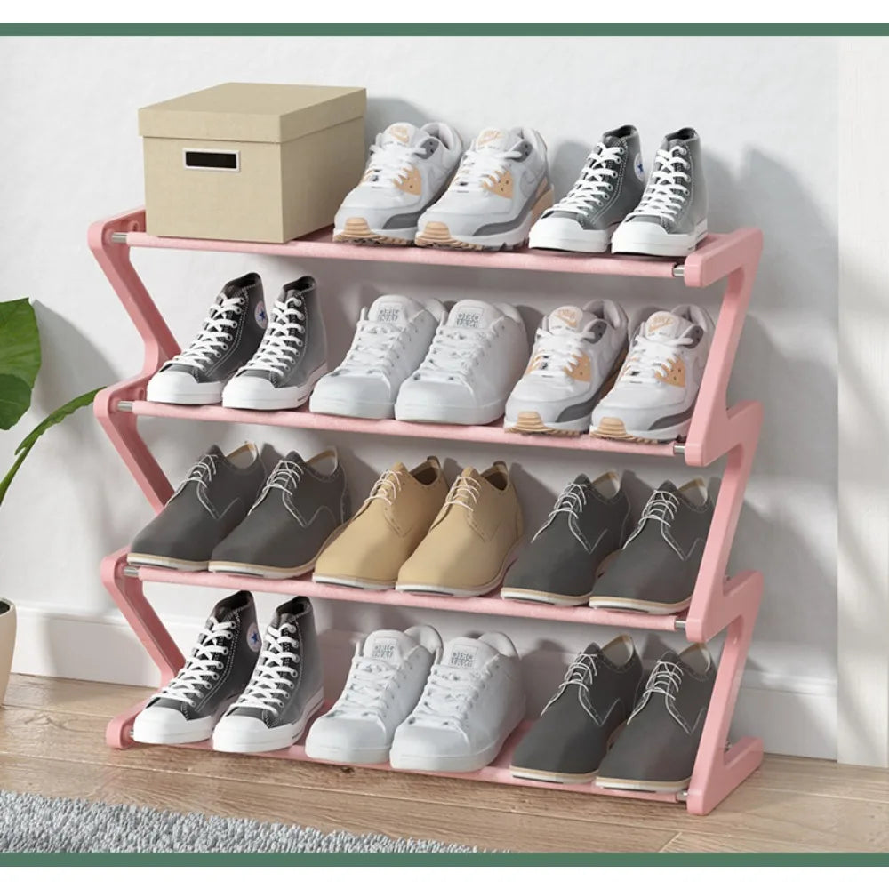 Creative Z-shaped Shoe Rack, Simple Household Shoe Storage, Multi-layer Assembly Shoe Rack for Dormitories Shoe Storage