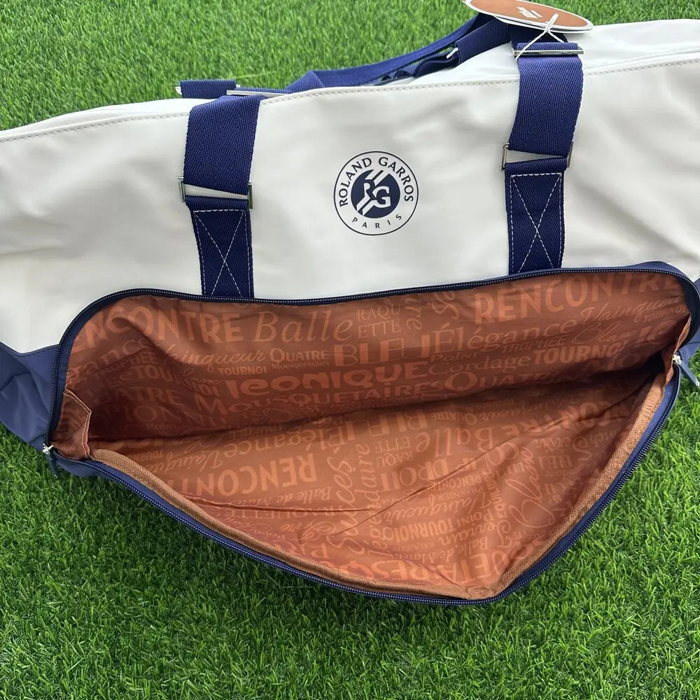 Wilson 2023 Navy 4-6pcs Tennis Racket Bag Super Tour Nylon Large Tennis Bag for 6 Racquets With Two Compartment