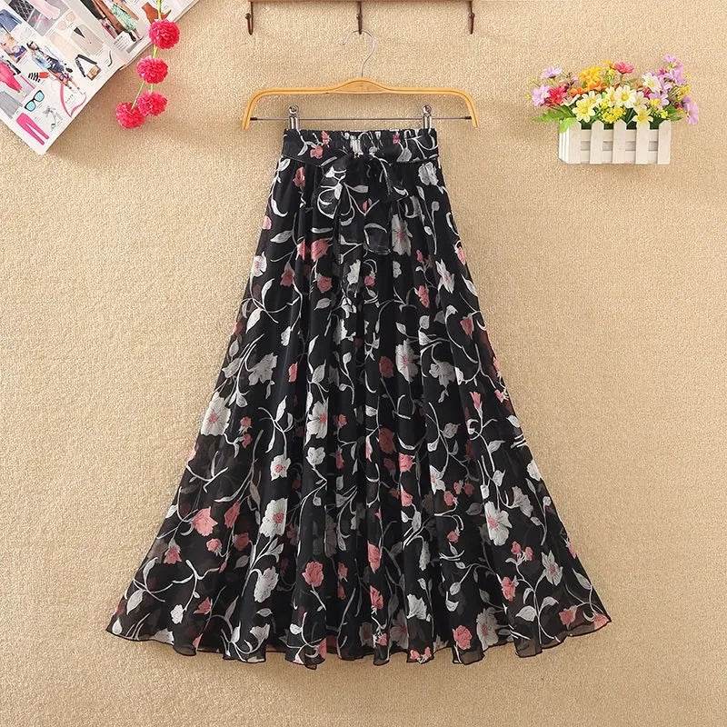 Skirts for Women Summer 2024 A Line High Waist Woman Skirt Casual Trend Modest Vintage Cheap Quality Korean Fashion Style Y2k V - AIAZ