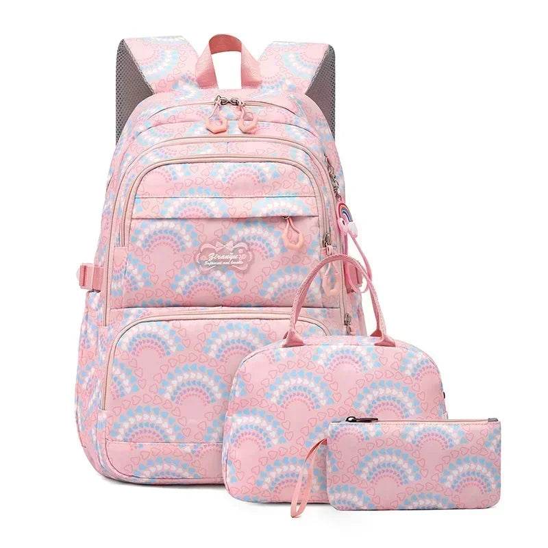 School Bags Girls Casual Travel Backpack Children Middle School Students Backpacks Business Oxford Waterproof Rucksack No Wheel - AIAZ