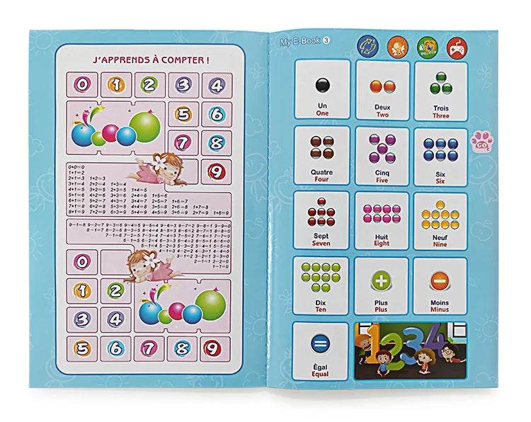 French and English Bilingual Finger Reading Children's Voice Book Intelligent Learning Toys French E-book Early Education Tool - AIAZ