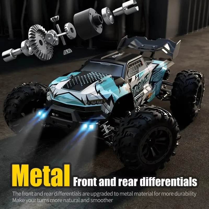 1:16 4WD RC Car 70KM/H Or 50KM/H With LED Remote Control Cars High Speed Drift Monster 4x4 Truck for Kids vs Wltoys 144001 Toys - AIAZ